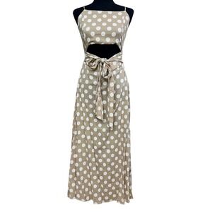 NWT  Tan And White Polka Dot